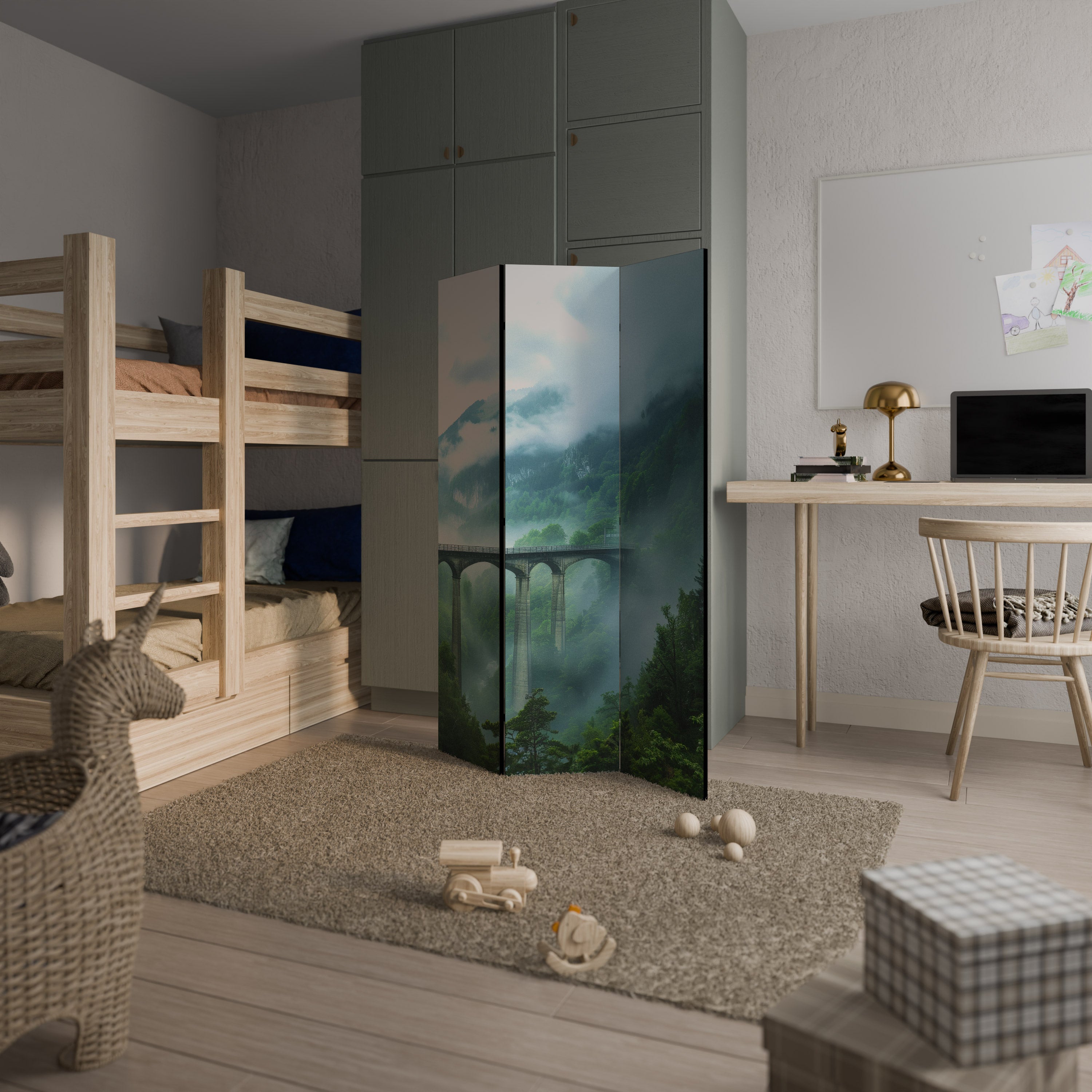 MISTY MOUNTAIN BRIDGES 3dílný paraván