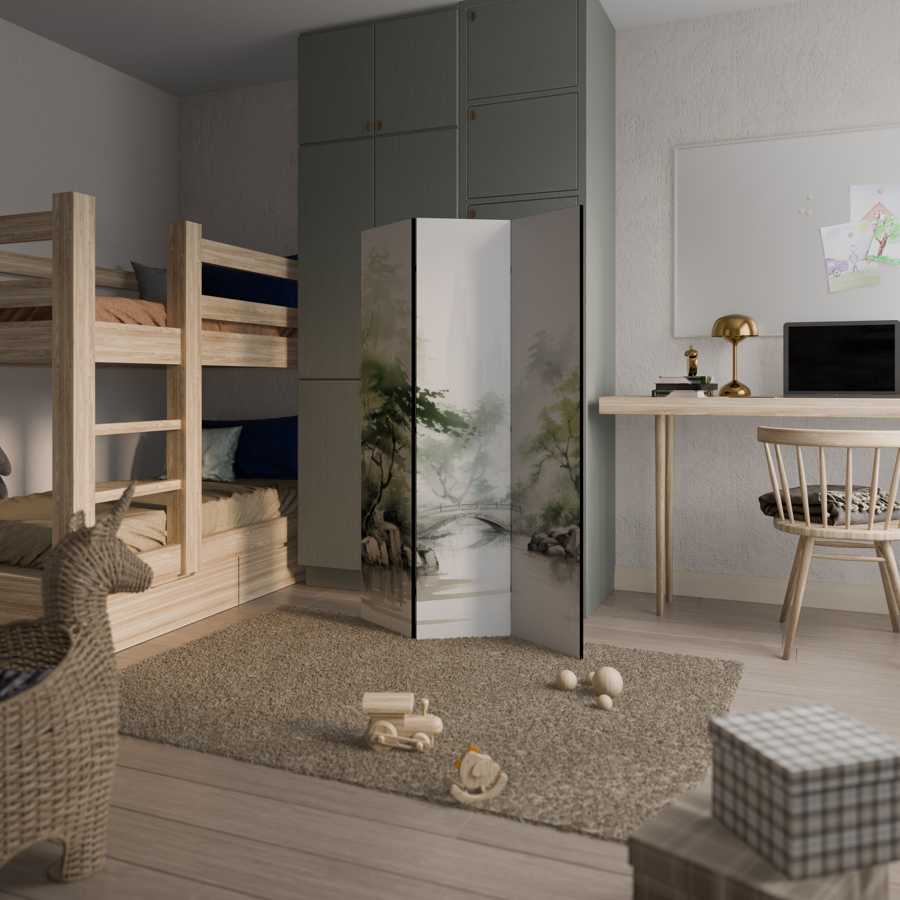 HARMONIOUS WATERSCAPE SCENE 3dílný paraván