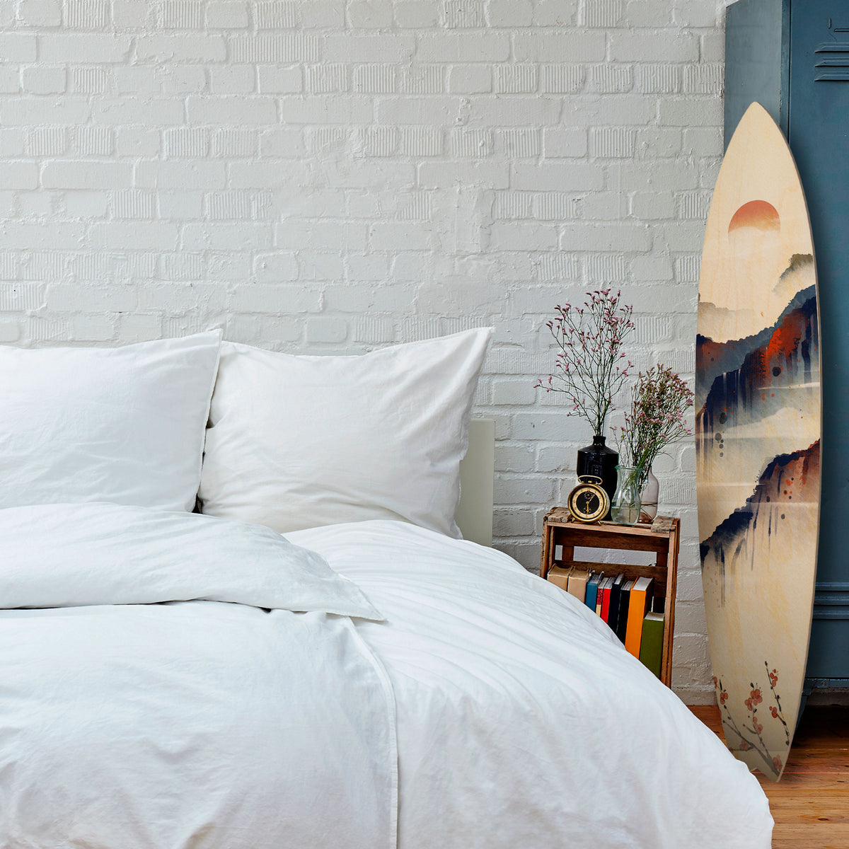 JAPANESE LANDSCAPE Dekorativní panel ve tvaru surfu