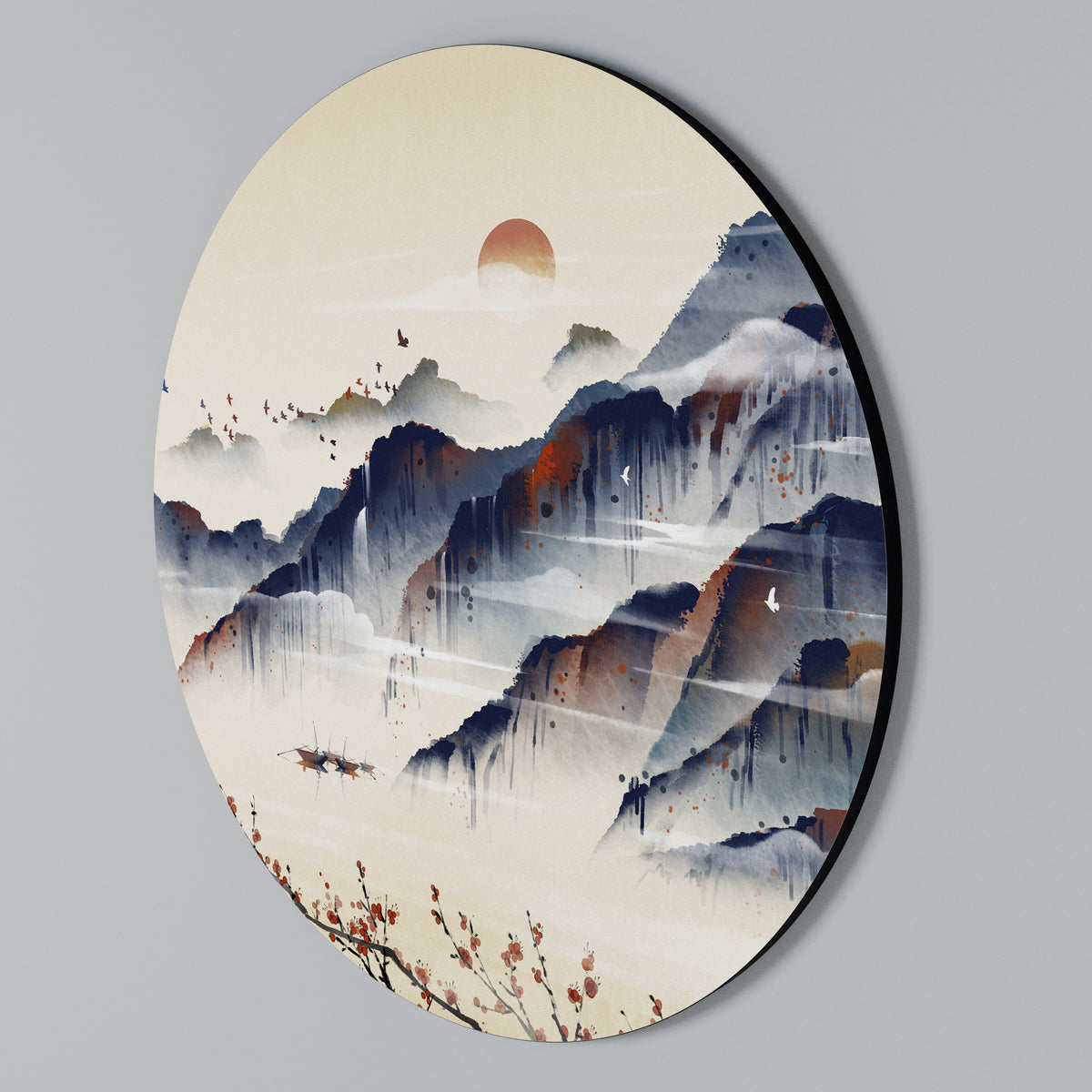 JAPANESE LANDSCAPE Kulatá nástěnná dekorace