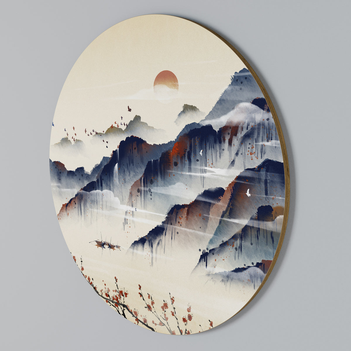JAPANESE LANDSCAPE Kulatá nástěnná dekorace