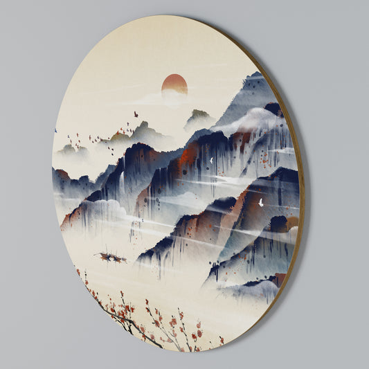 JAPANESE LANDSCAPE Kulatá nástěnná dekorace