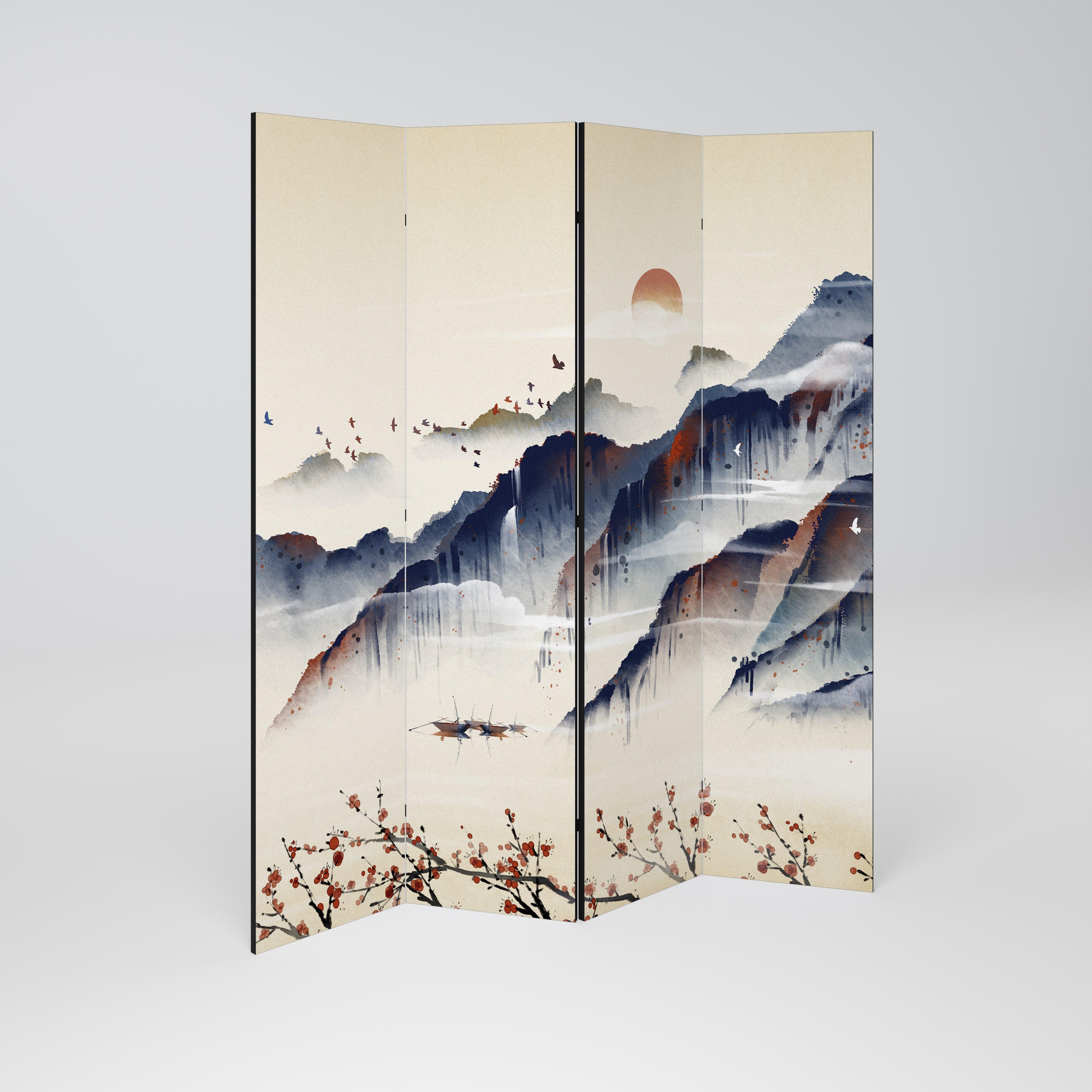 ORIENTAL LANDSCAPE 4dílný paraván