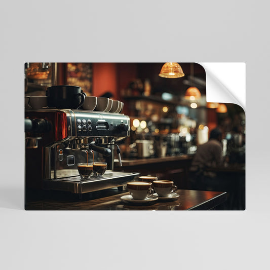 BARISTA’S DREAM MACHINE Vodorovný samolepicí plakát