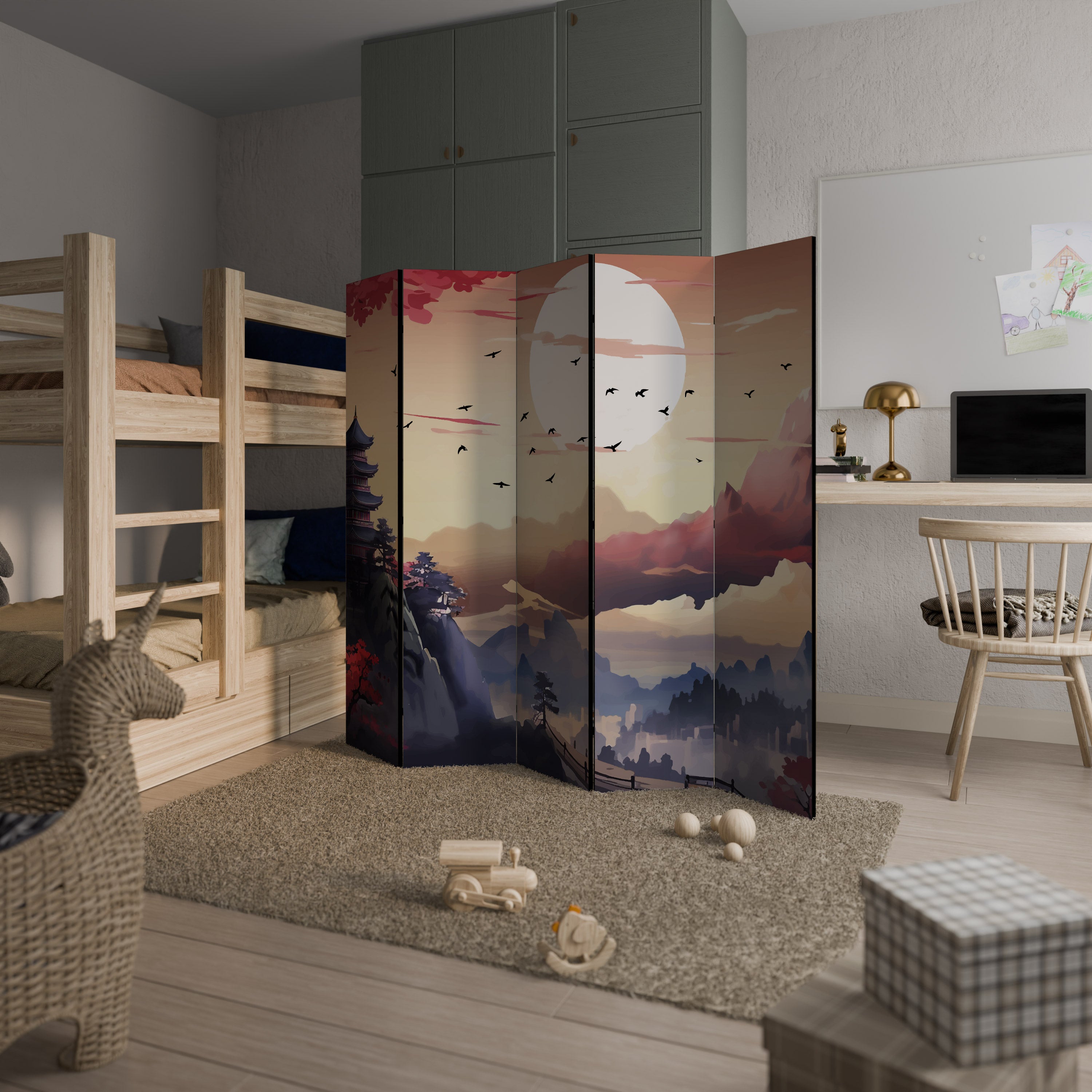 JAPANESE AURA 5-Panel Room Divider
