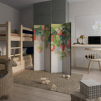 STRAWBERRY DREAMSCAPE 4dílný paraván