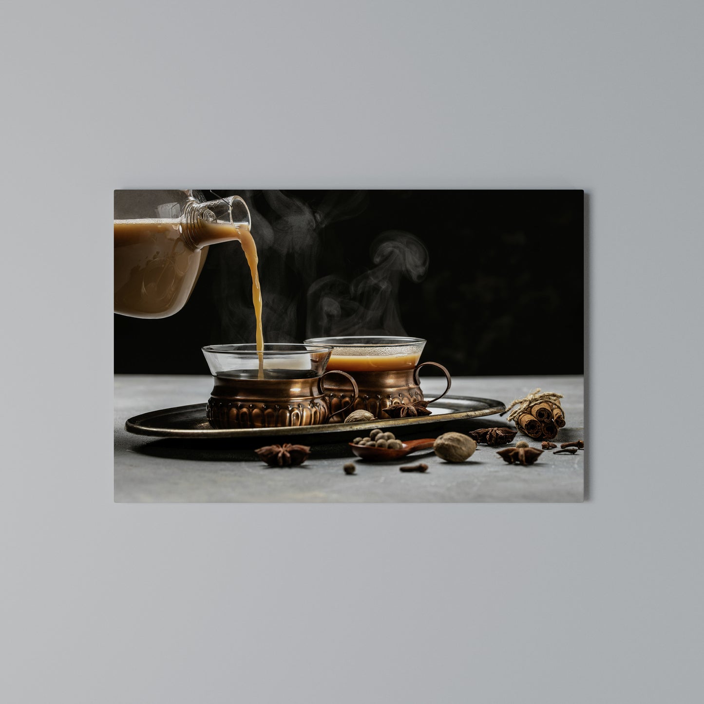 STEAMING SIPS OF SERENITY Horizontal Canvas Print