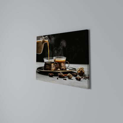 STEAMING SIPS OF SERENITY Horizontal Canvas Print