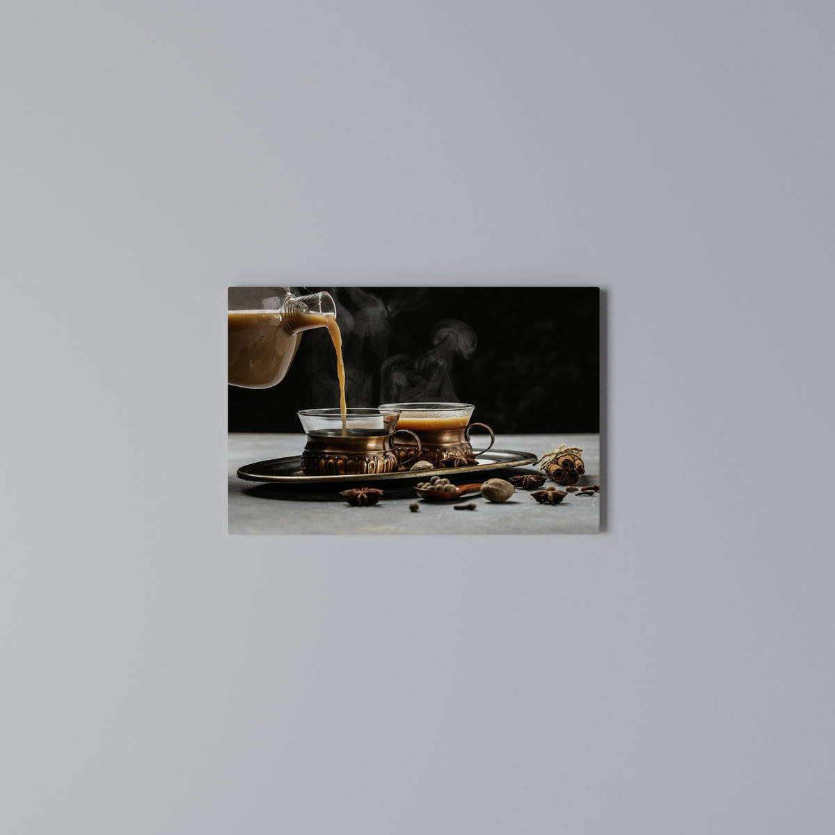 STEAMING SIPS OF SERENITY Horizontal Canvas Print