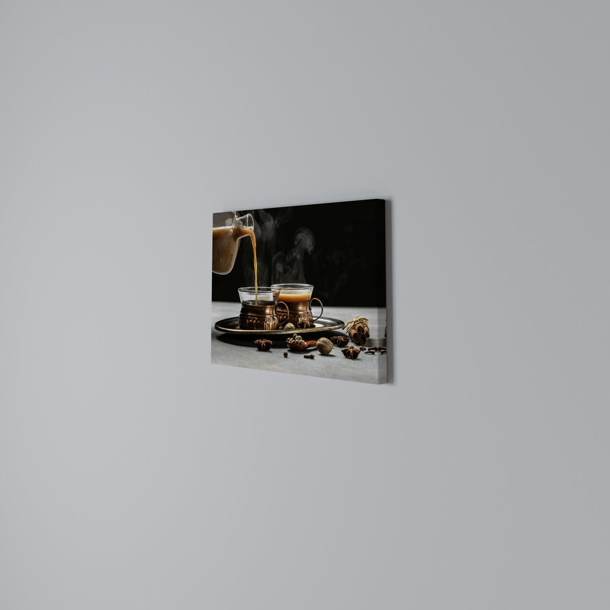 STEAMING SIPS OF SERENITY Horizontal Canvas Print