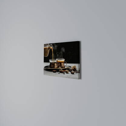 STEAMING SIPS OF SERENITY Horizontal Canvas Print