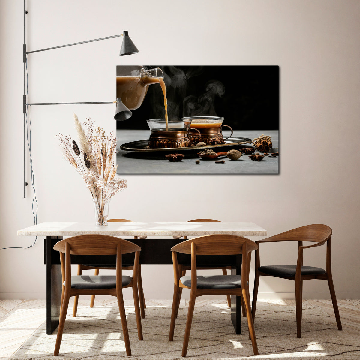 STEAMING SIPS OF SERENITY Horizontal Canvas Print