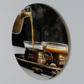STEAMING SIPS OF SERENITY Round Wall Art