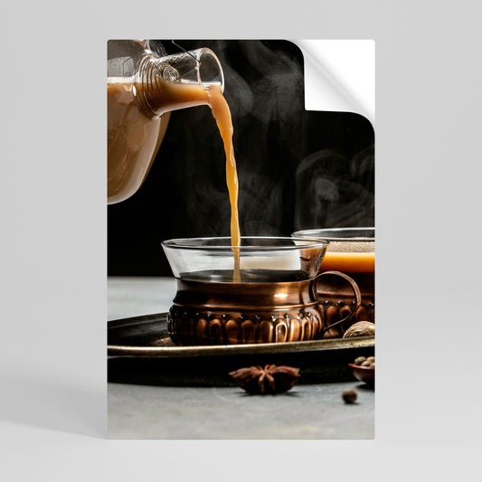 STEAMING SIPS OF SERENITY Svislý samolepicí plakát