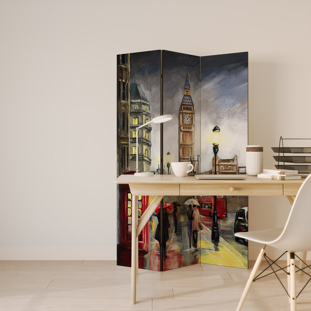 LONDON'S TIMELESS VIBES 3-Panel Room Divider