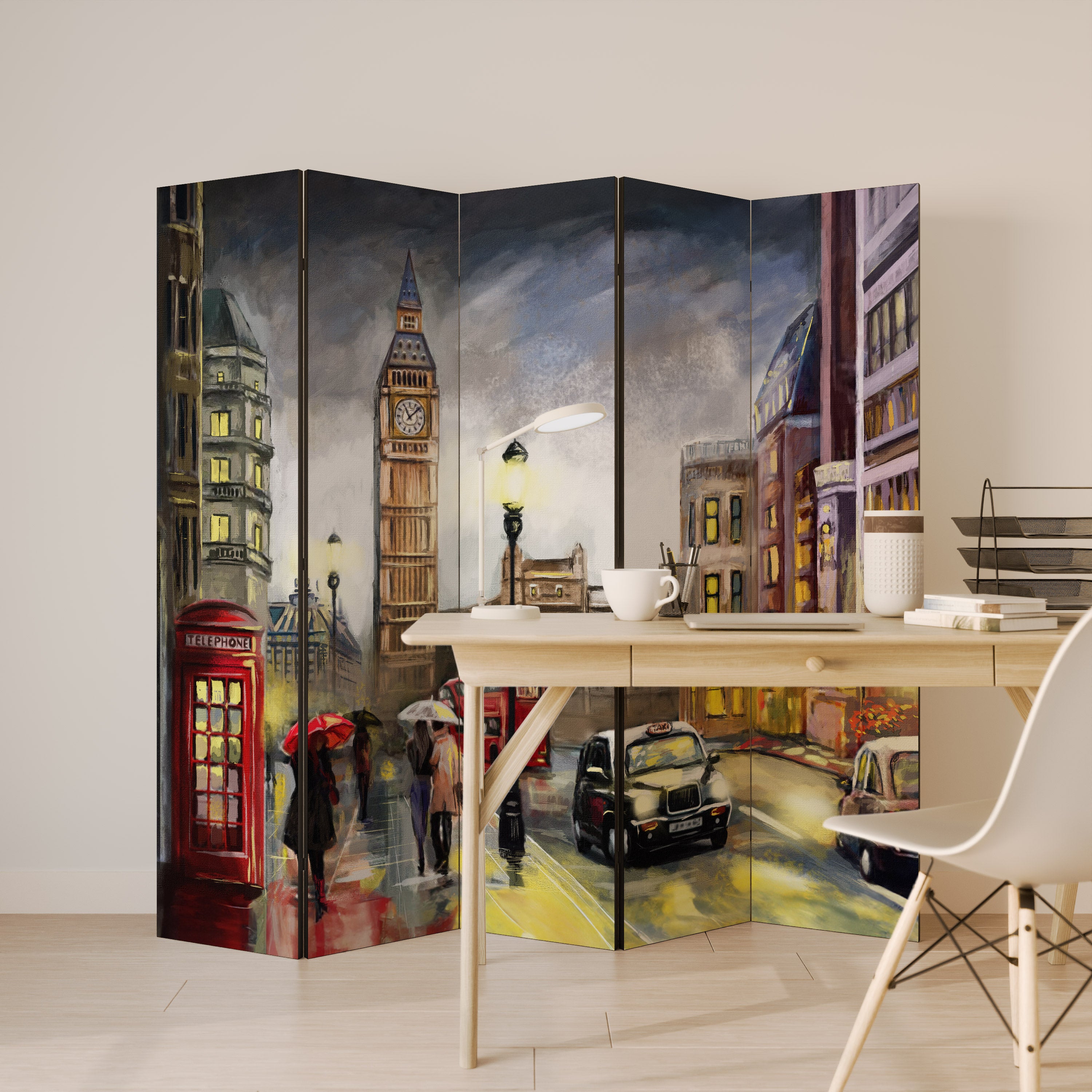 LONDON'S TIMELESS VIBES 5dílný paraván