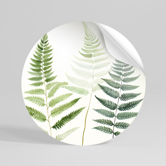 FERN MAJESTY Kulatá samolepka
