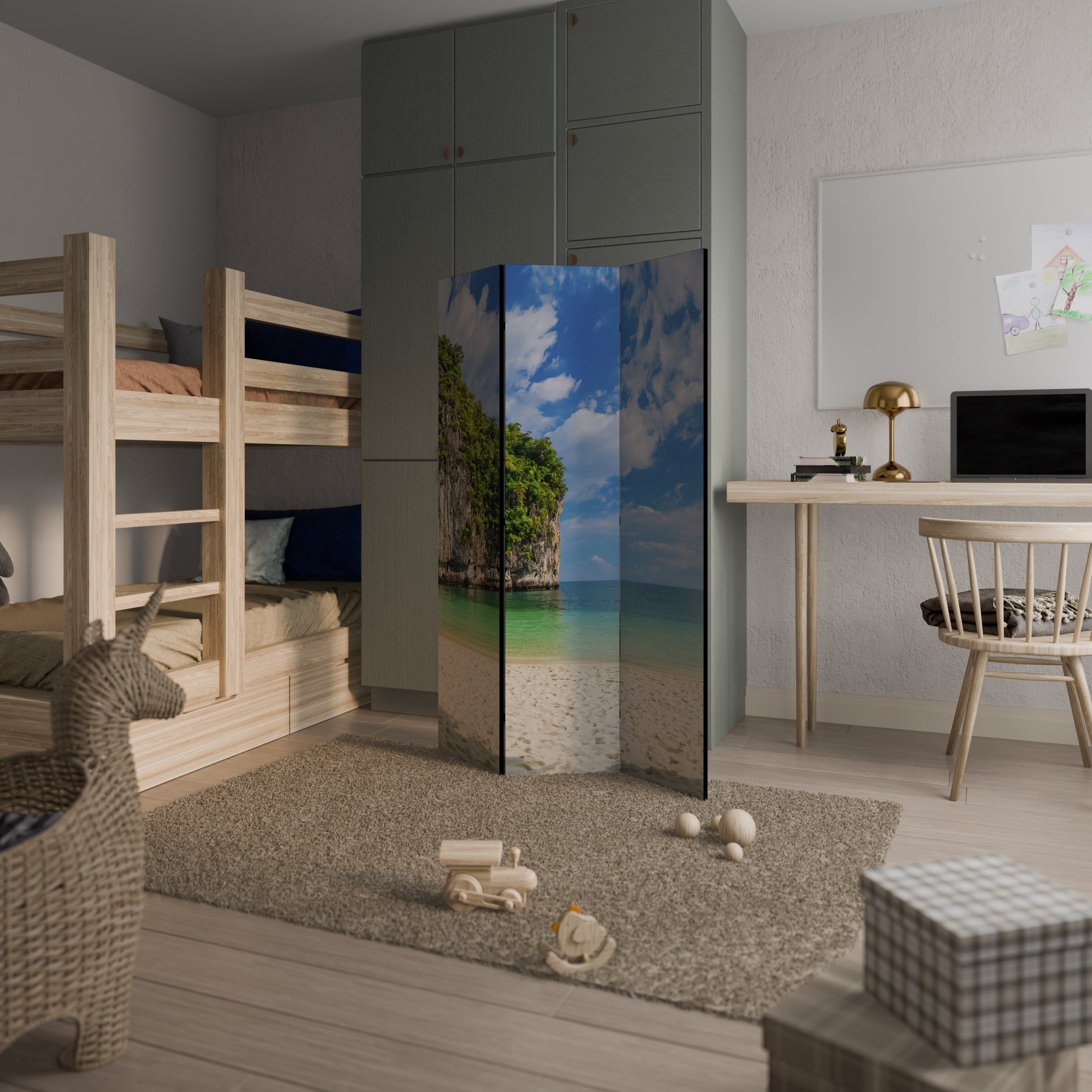 SUN-KISSED HAVEN 3-Panel Room Divider