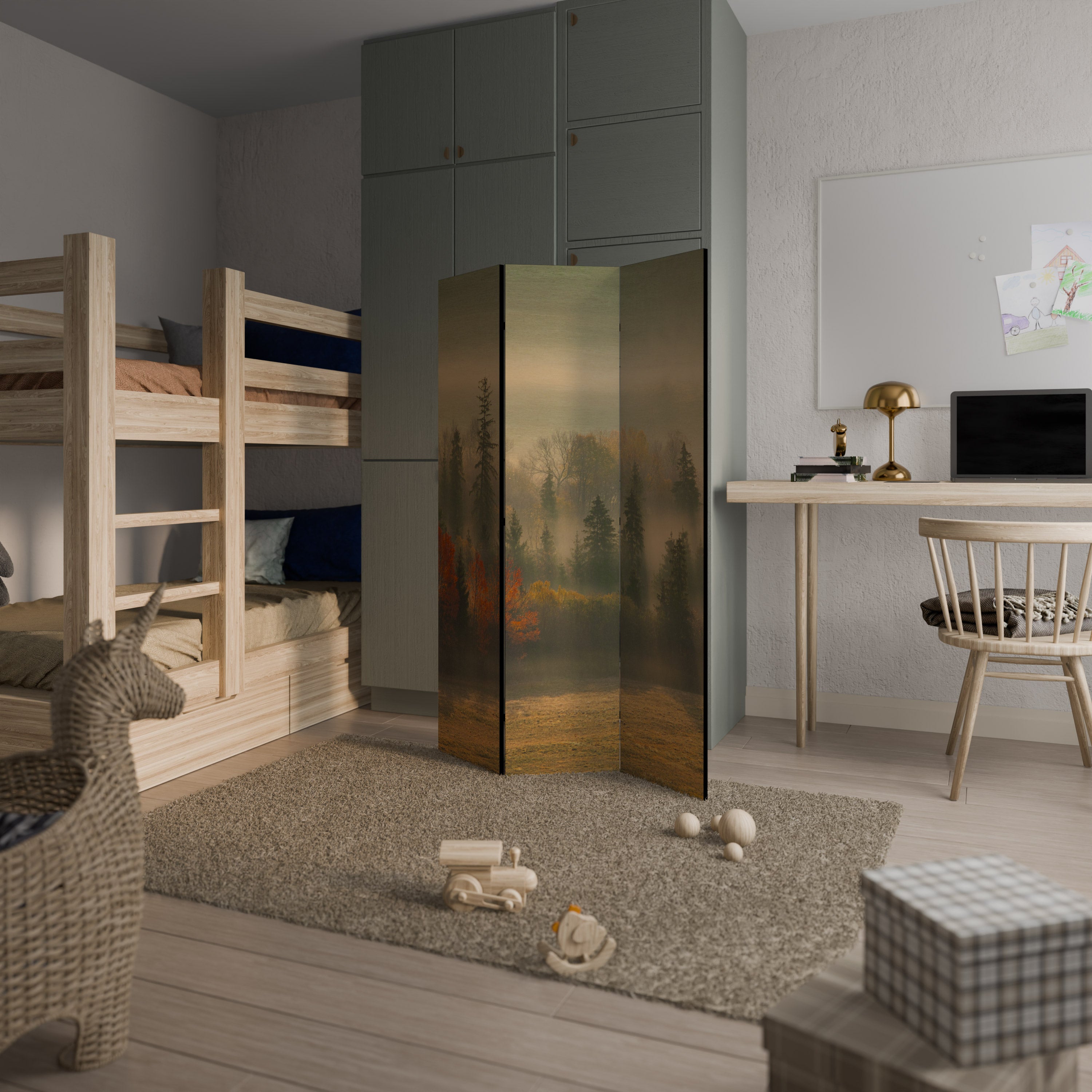 GILDING HOURS 3-Panel Room Divider