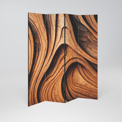 WOODEN WAVES UNFOLDED 4dílný paraván