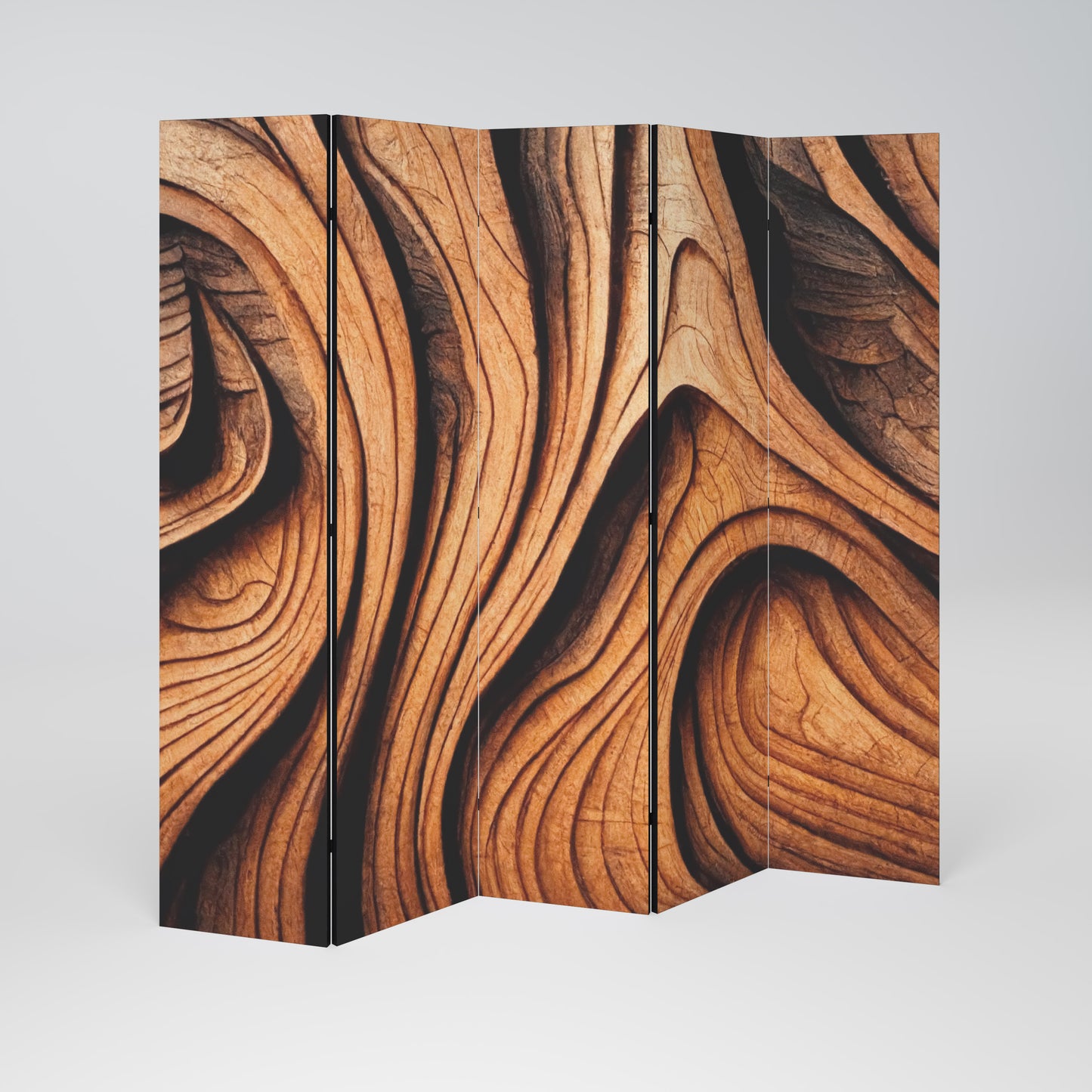 WOODEN WAVES UNFOLDED 5dílný paraván
