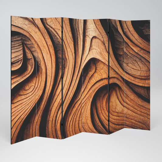 WOODEN WAVES UNFOLDED 6dílný paraván