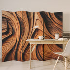 WOODEN WAVES UNFOLDED 6-Panel Room Divider