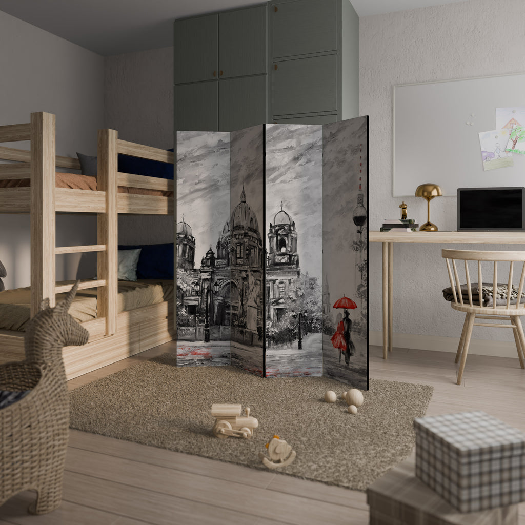 RED LEAVES EMBRACE 4dílný paraván