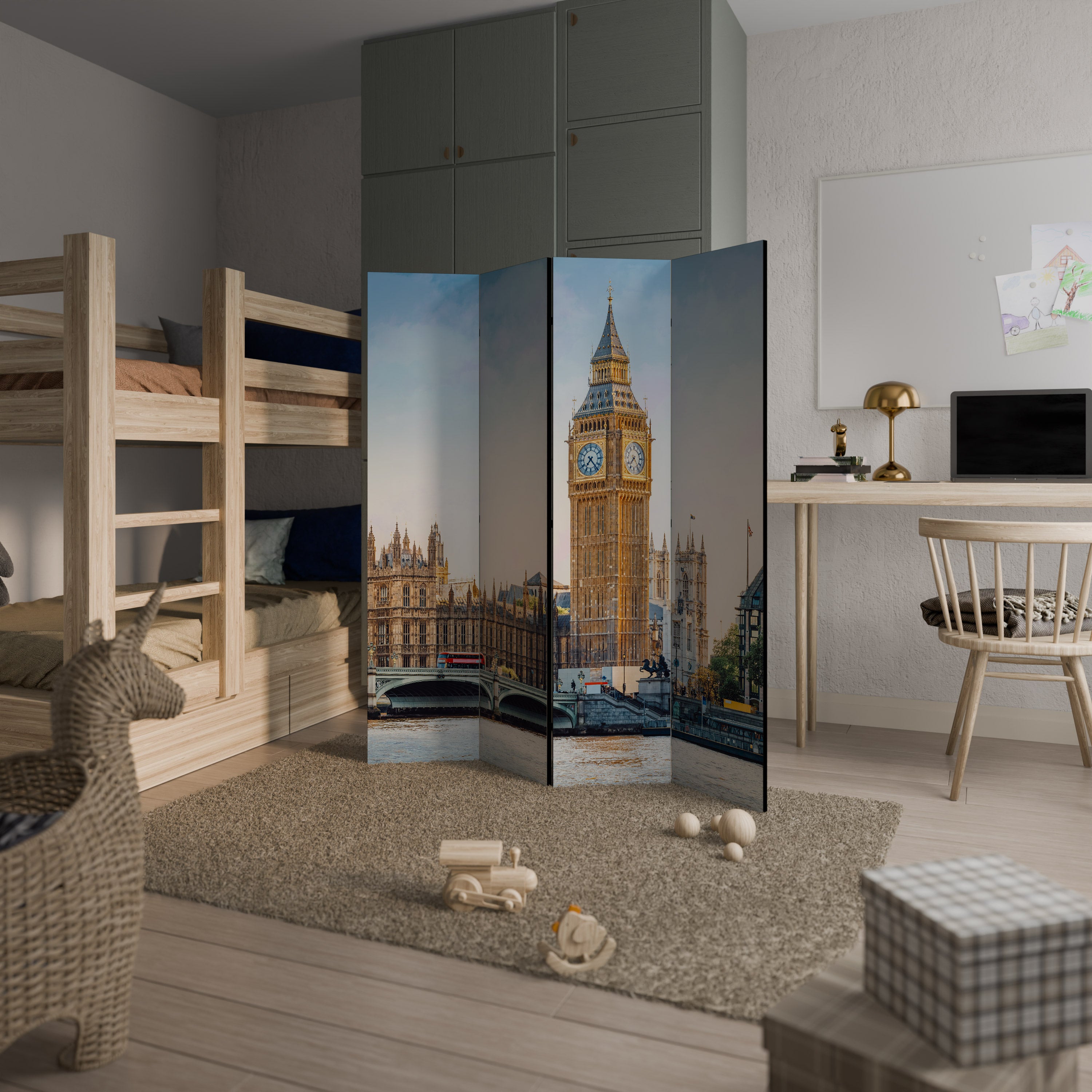 TIMELESS LONDON ELEGANCE 4dílný paraván