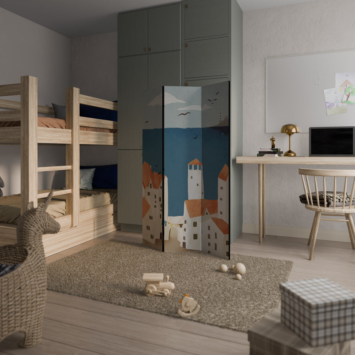 COASTLAND VILLAGE 3dílný paraván