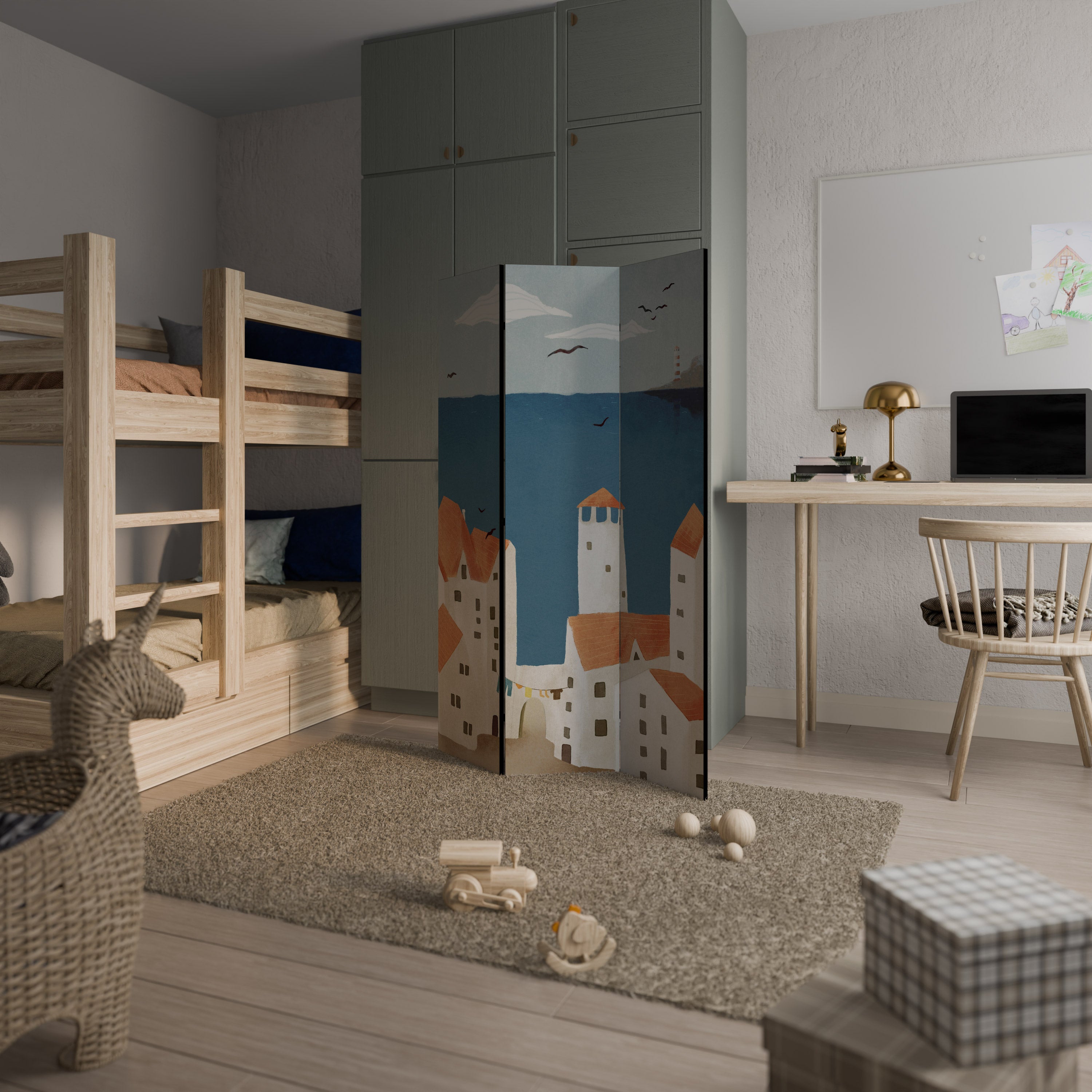 COASTLAND VILLAGE 3-Panel Room Divider