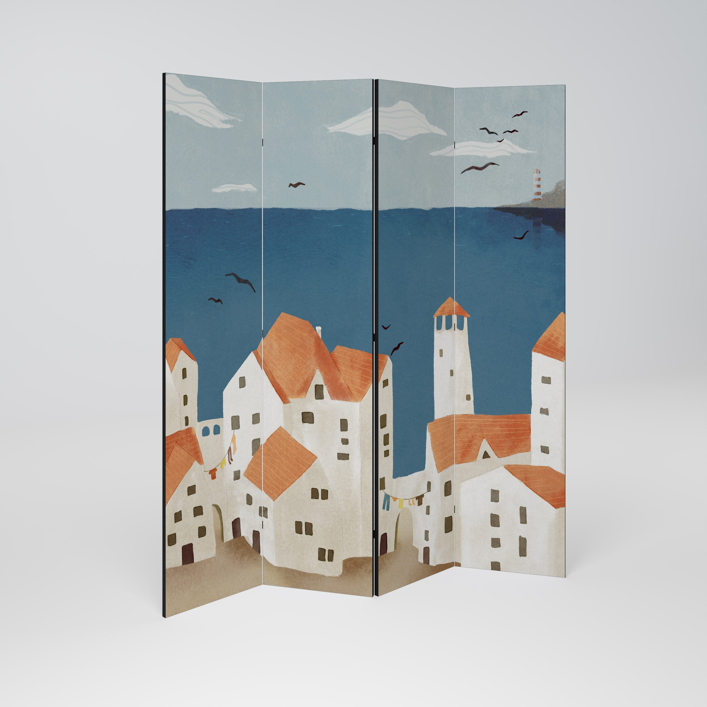 COASTLAND VILLAGE 4dílný paraván