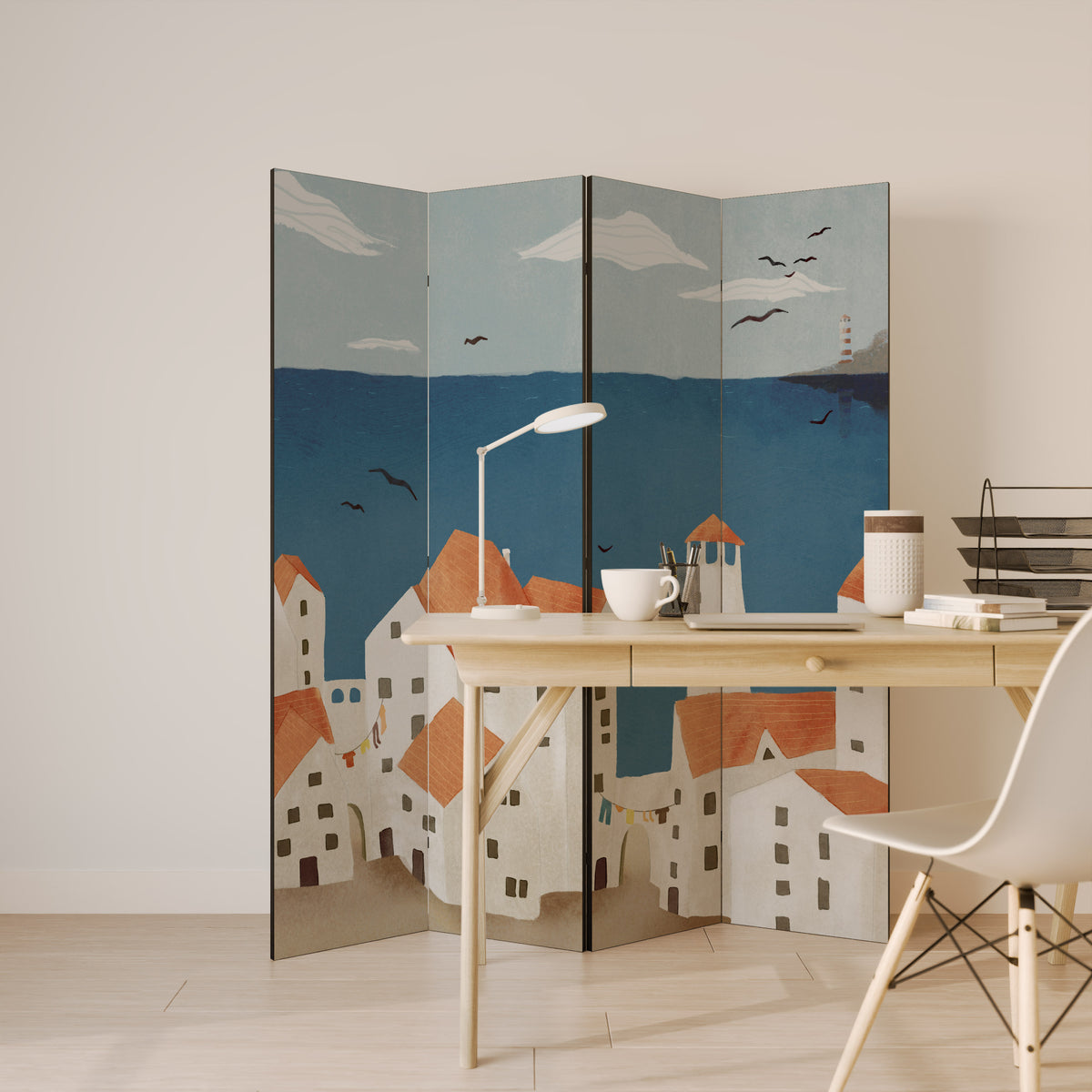 COASTLAND VILLAGE 4dílný paraván