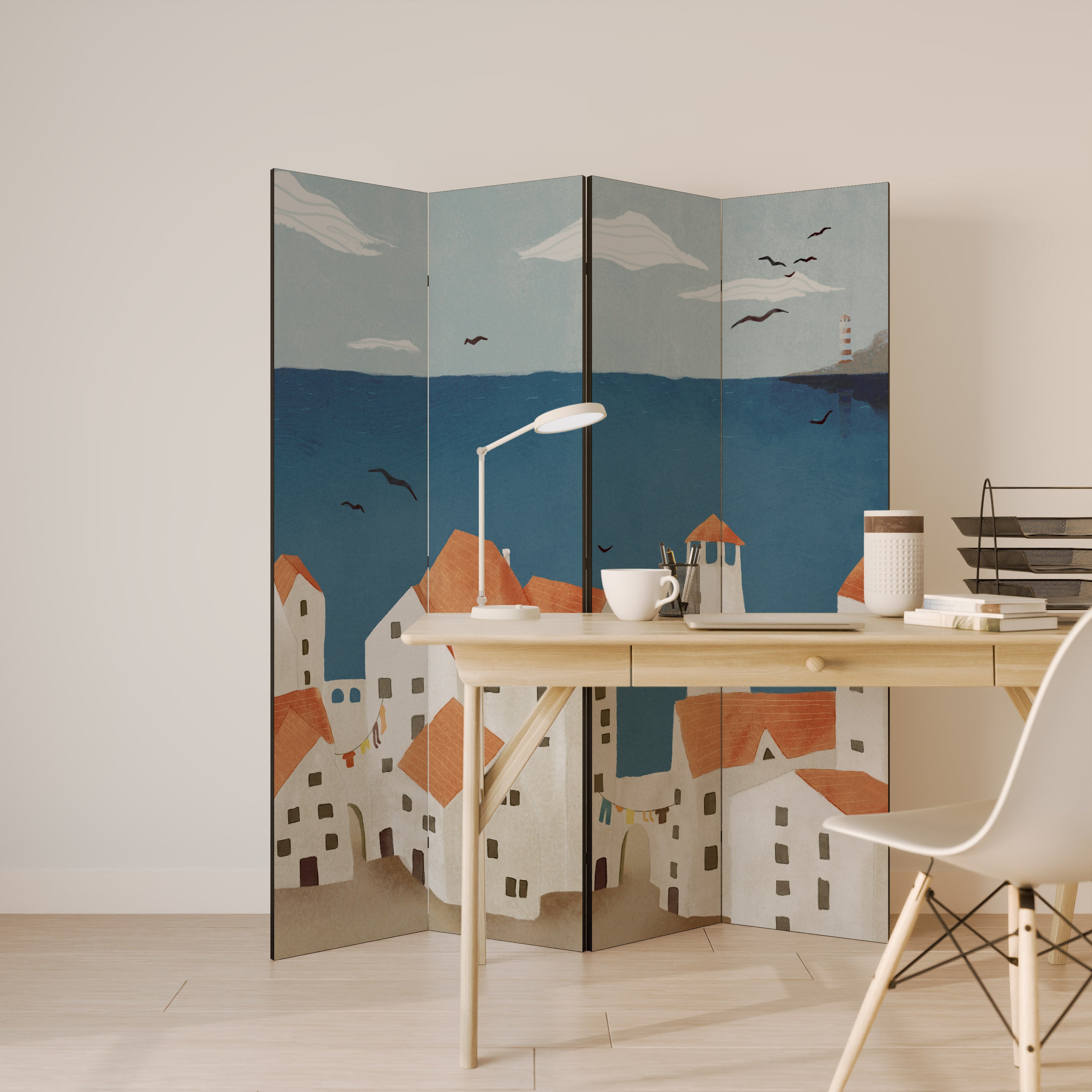 COASTLAND VILLAGE 4dílný paraván