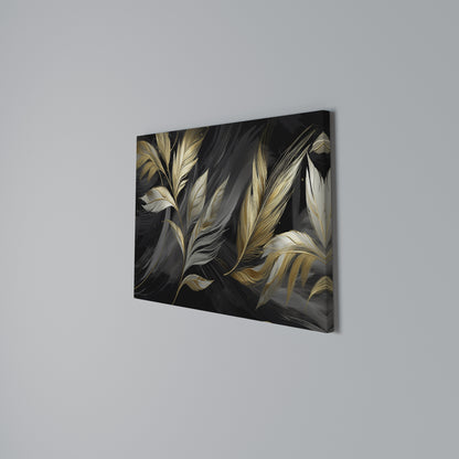 MYSTIC GOLD LEAVES Horizontal Canvas Print