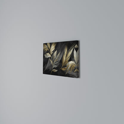 MYSTIC GOLD LEAVES Horizontal Canvas Print