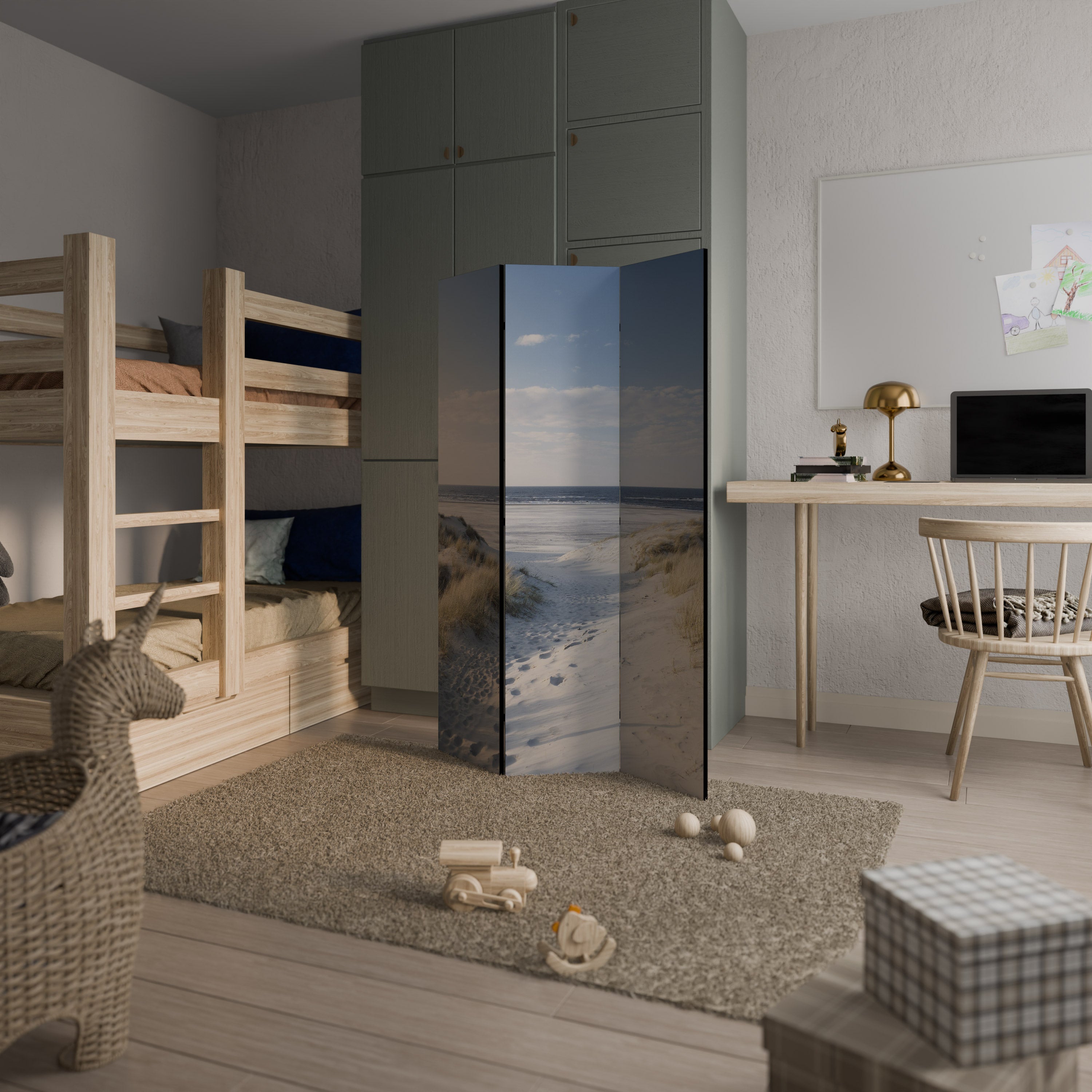 SEASIDE DREAMING 3-Panel Room Divider