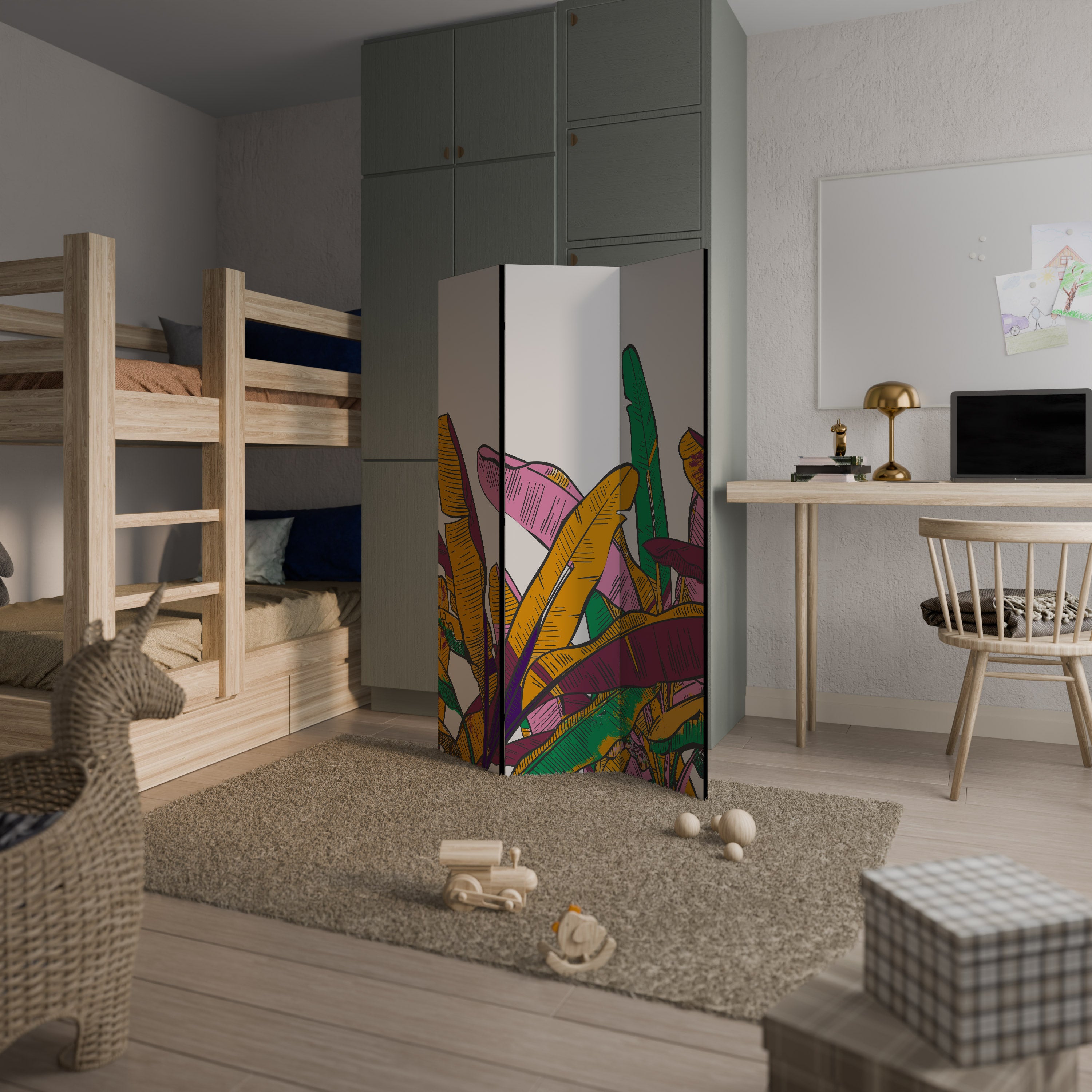 TROPICAL GLOW 3-Panel Room Divider