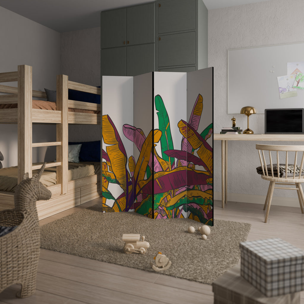 TROPICAL GLOW 4dílný paraván