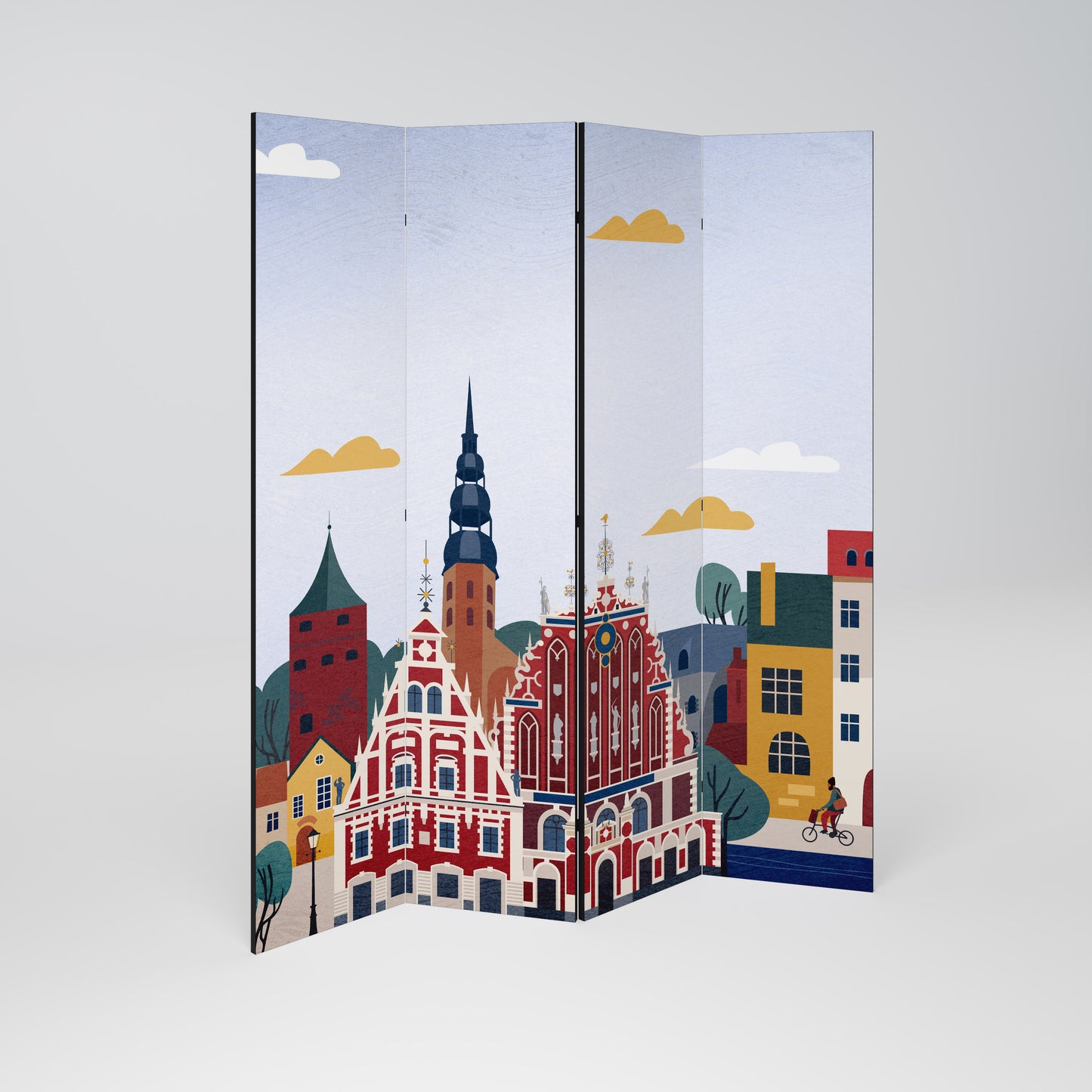 MEMORY OF RIGA 4dílný paraván