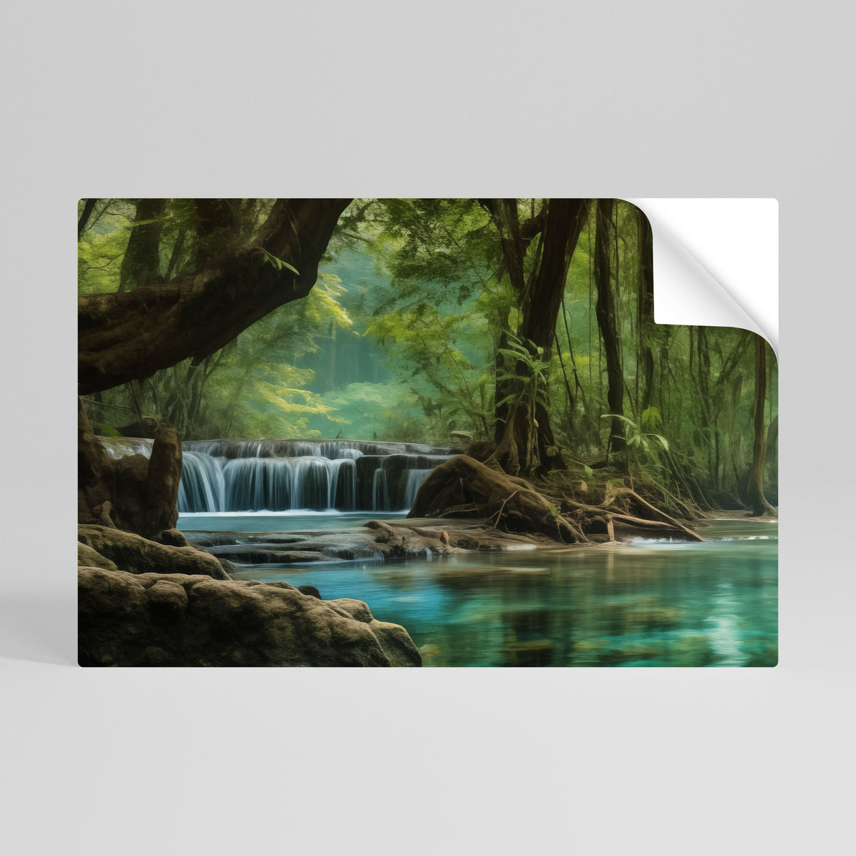TRANQUIL WATERFALL ESCAPE Vodorovný samolepicí plakát