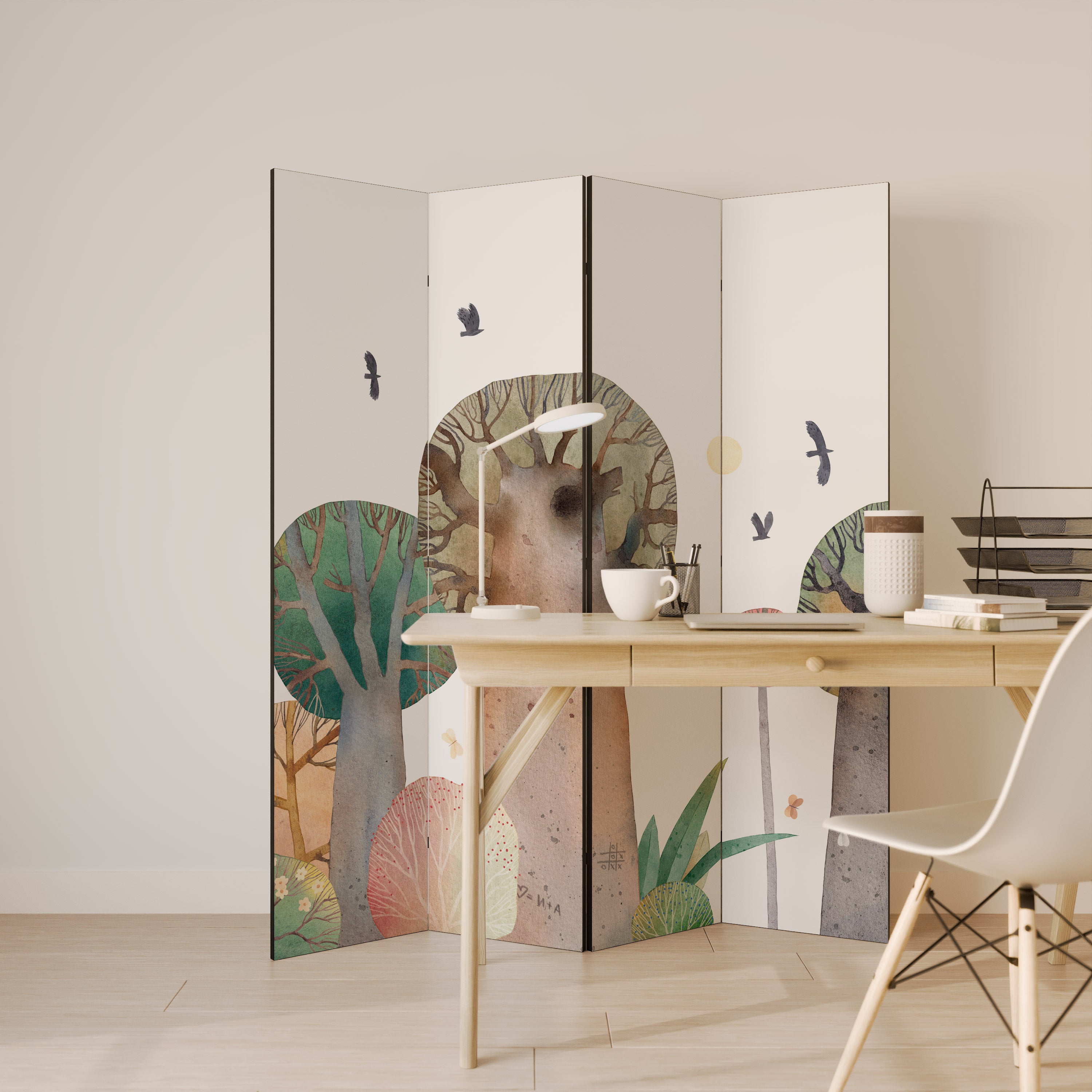 FLIGHT OVER 4dílný paraván