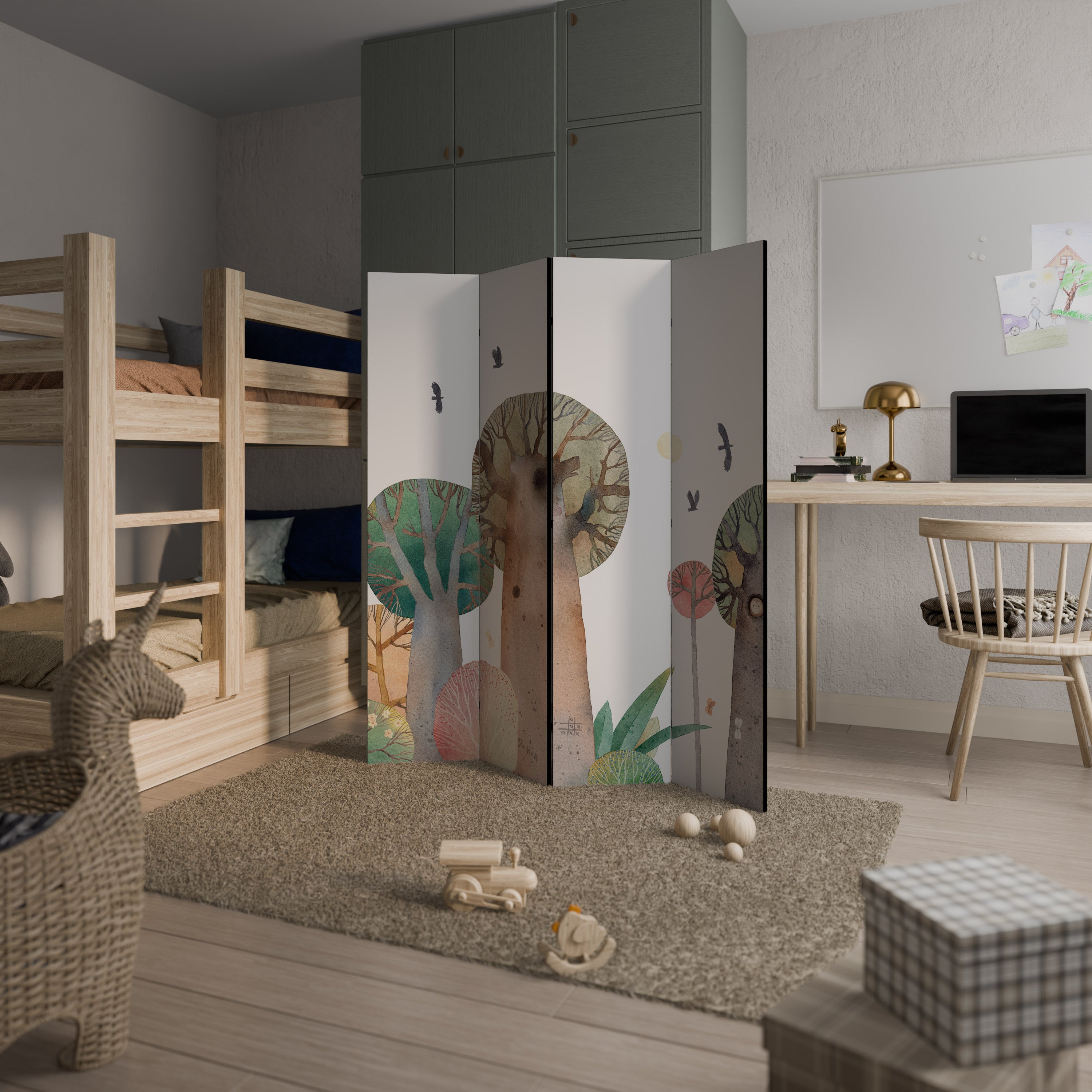 FLIGHT OVER 4dílný paraván