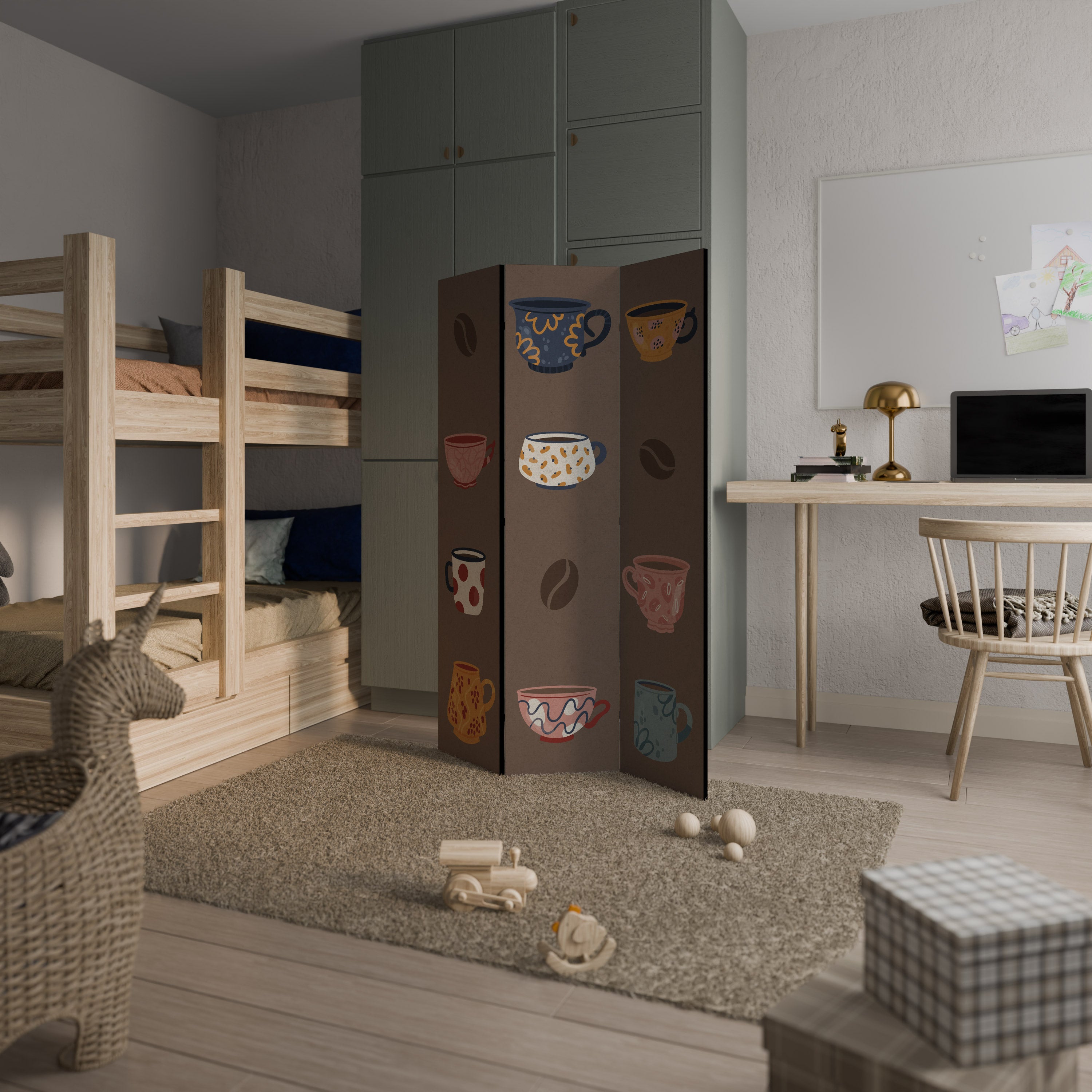 COFFEE BREAK 3-Panel Room Divider