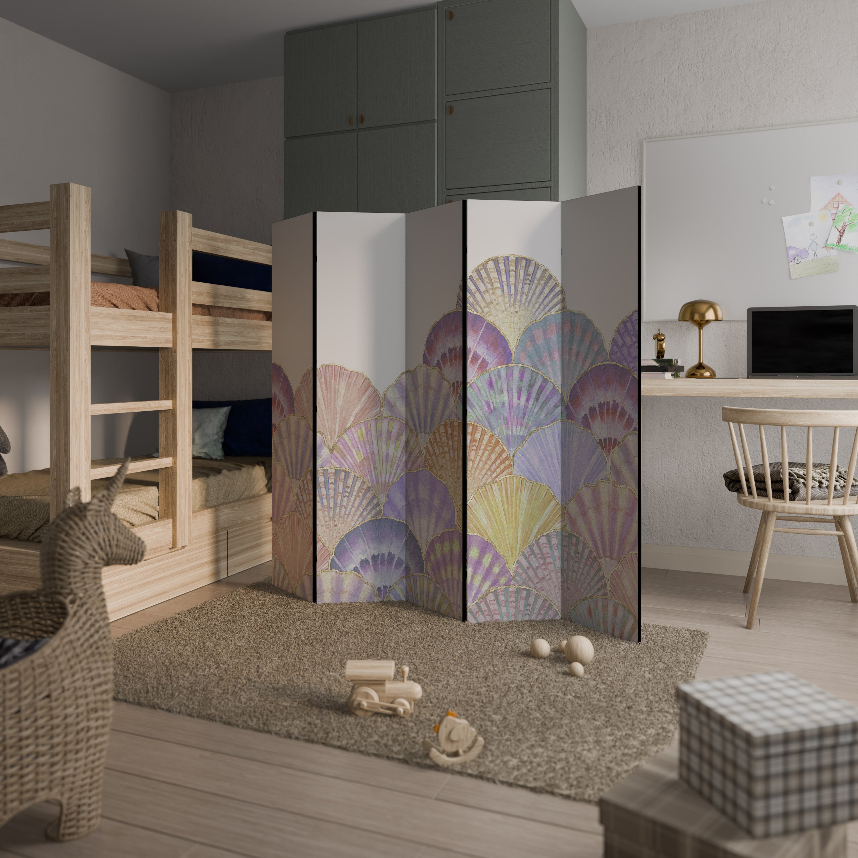 PASTEL OCEAN DREAMS 5dílný paraván