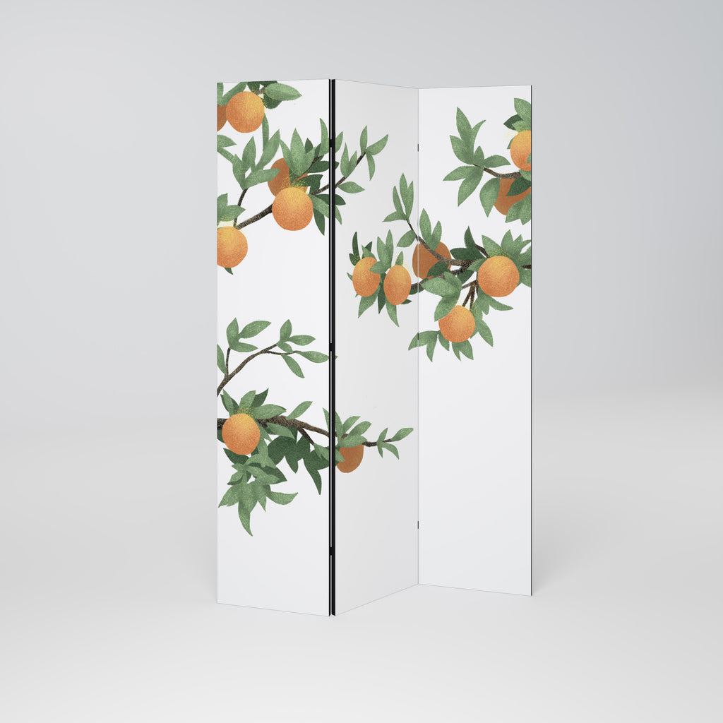 GORGEOUS ORANGE 3-Panel Room Divider