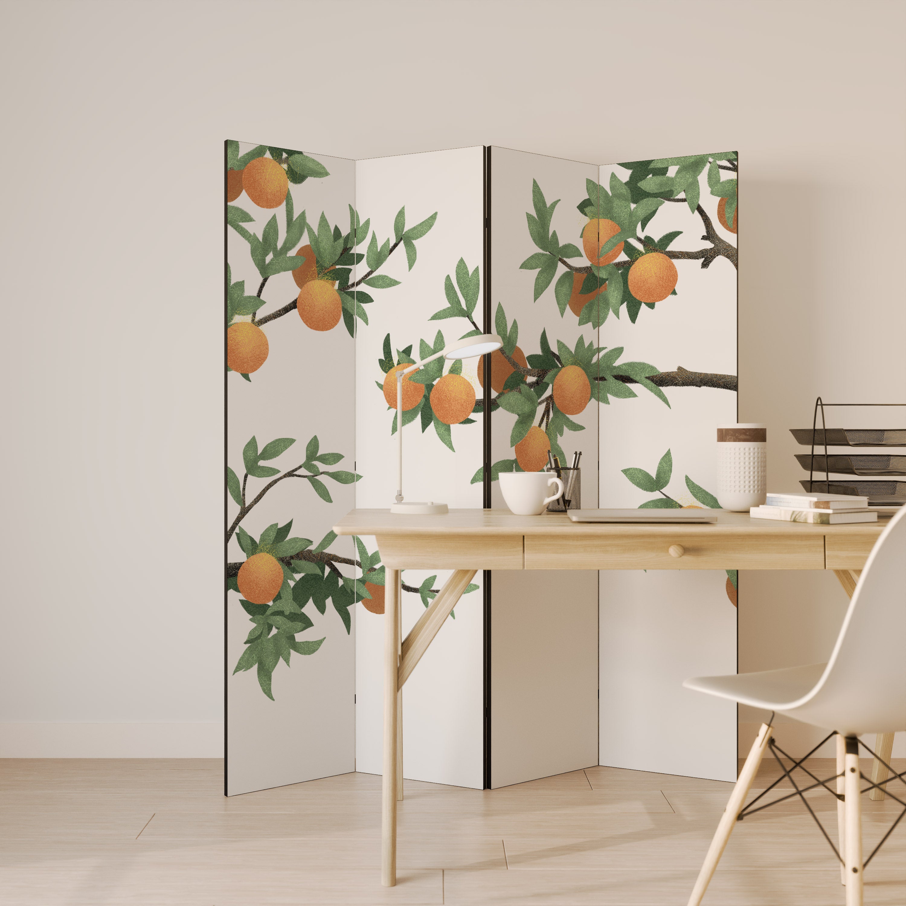 GORGEOUS ORANGE 4dílný paraván