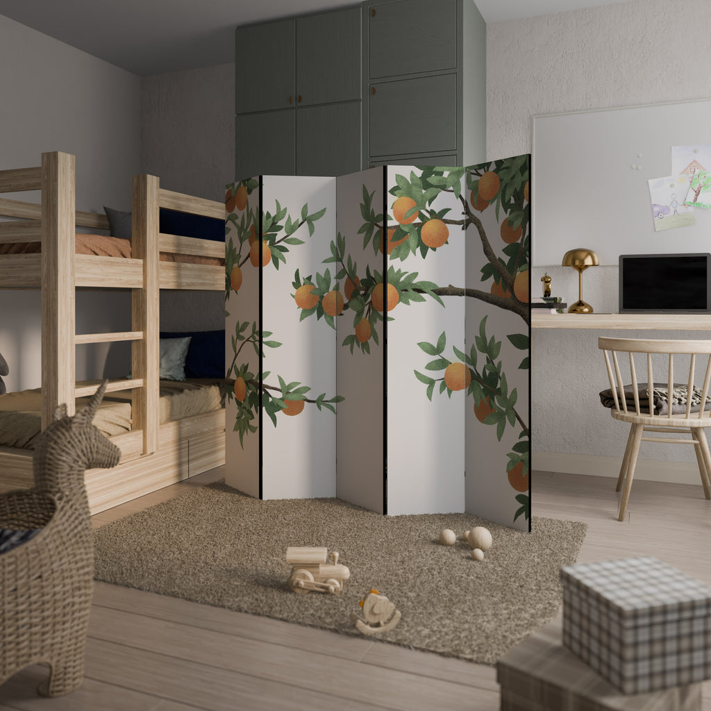 GORGEOUS ORANGE 5dílný paraván