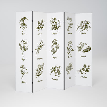HERBAL FINESSE - ENG 5dílný paraván