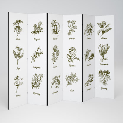 HERBAL FINESSE - ENG 6dílný paraván